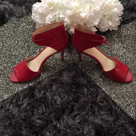 Nine West Red Leather Strap Heel - Picture 7 of 8